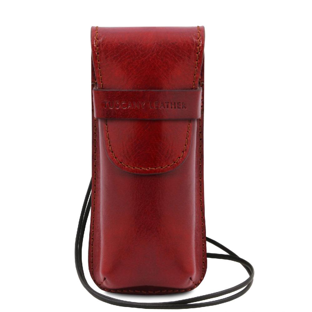 Tuscany Leather Esclusivo Portaocchiali/Portacellulare/porta Orologio a Tracolla in Pelle Officina
