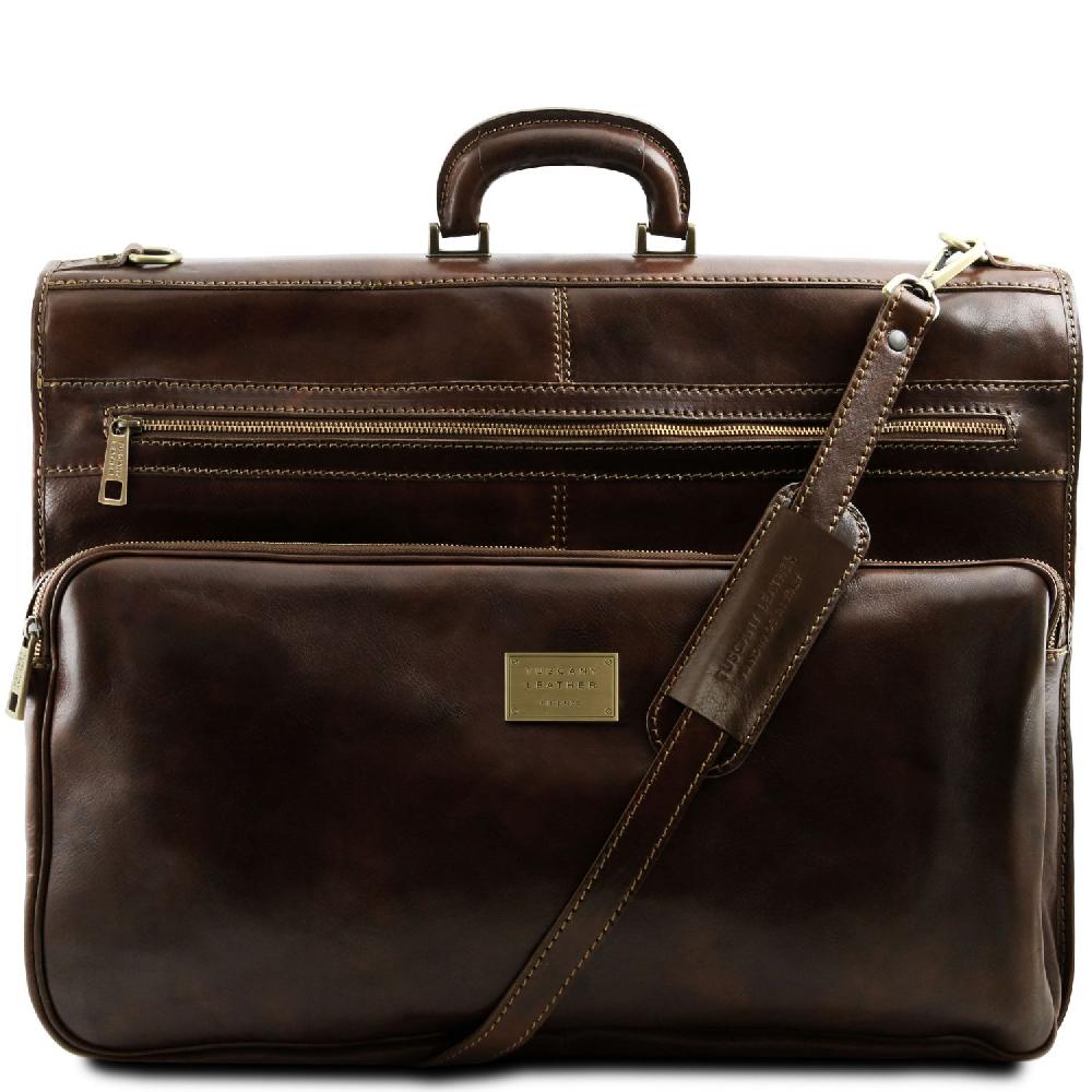 Tuscany Leather Porta Abiti in Pelle con Tascone Davanti Duty-free
