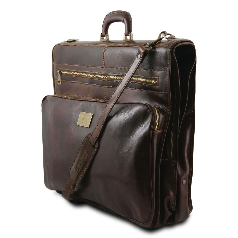 Tuscany Leather Porta Abiti in Pelle con Tascone Davanti Duty-free
