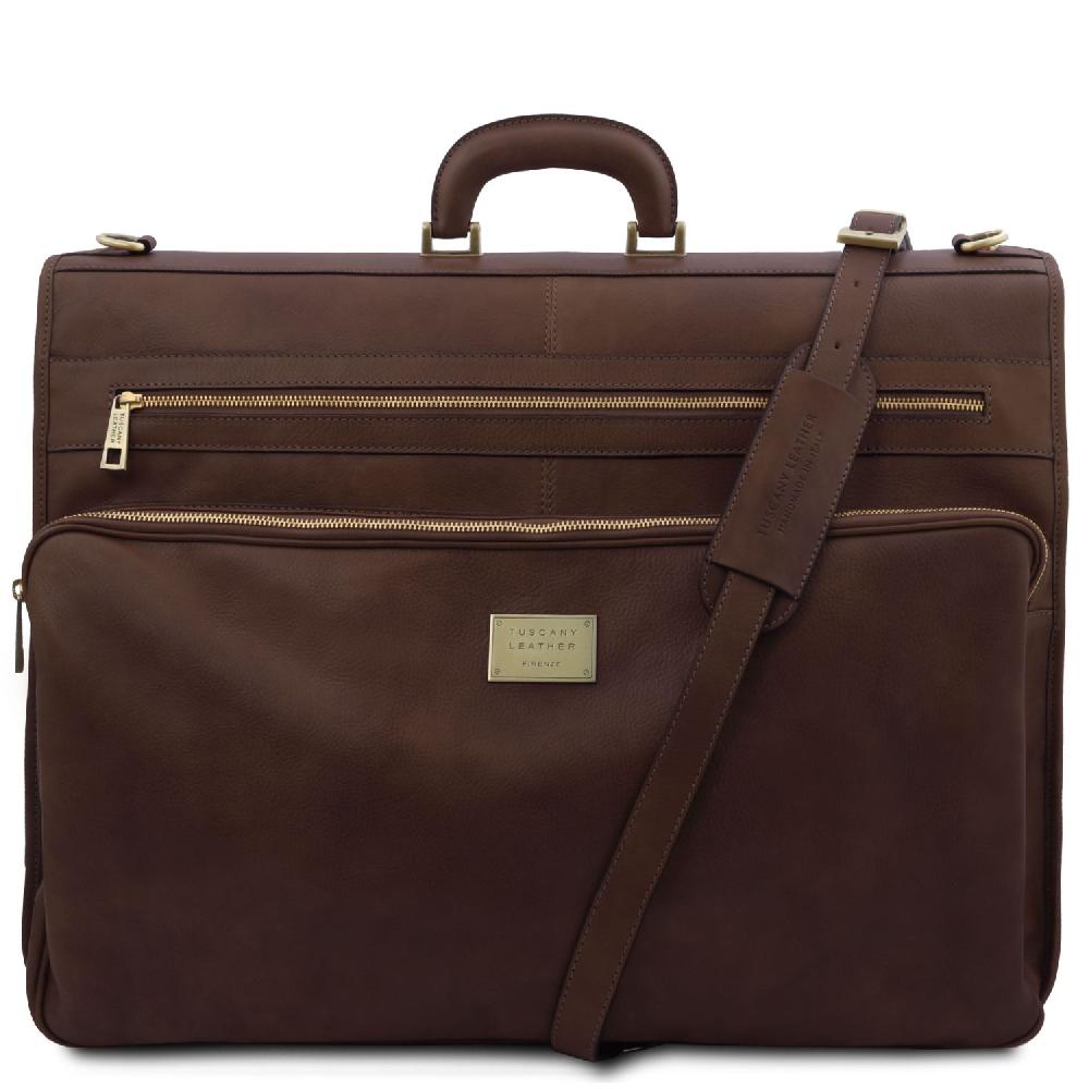 Tuscany Leather Porta Abiti in Pelle con Tascone Davanti Sconti questo mese