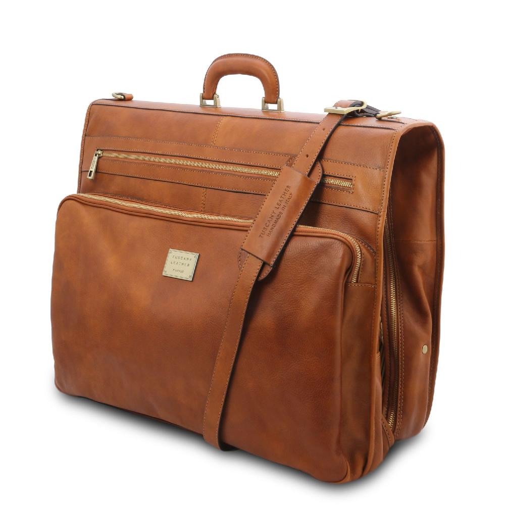 Tuscany Leather Porta Abiti in Pelle con Tascone Davanti Sconti questo mese