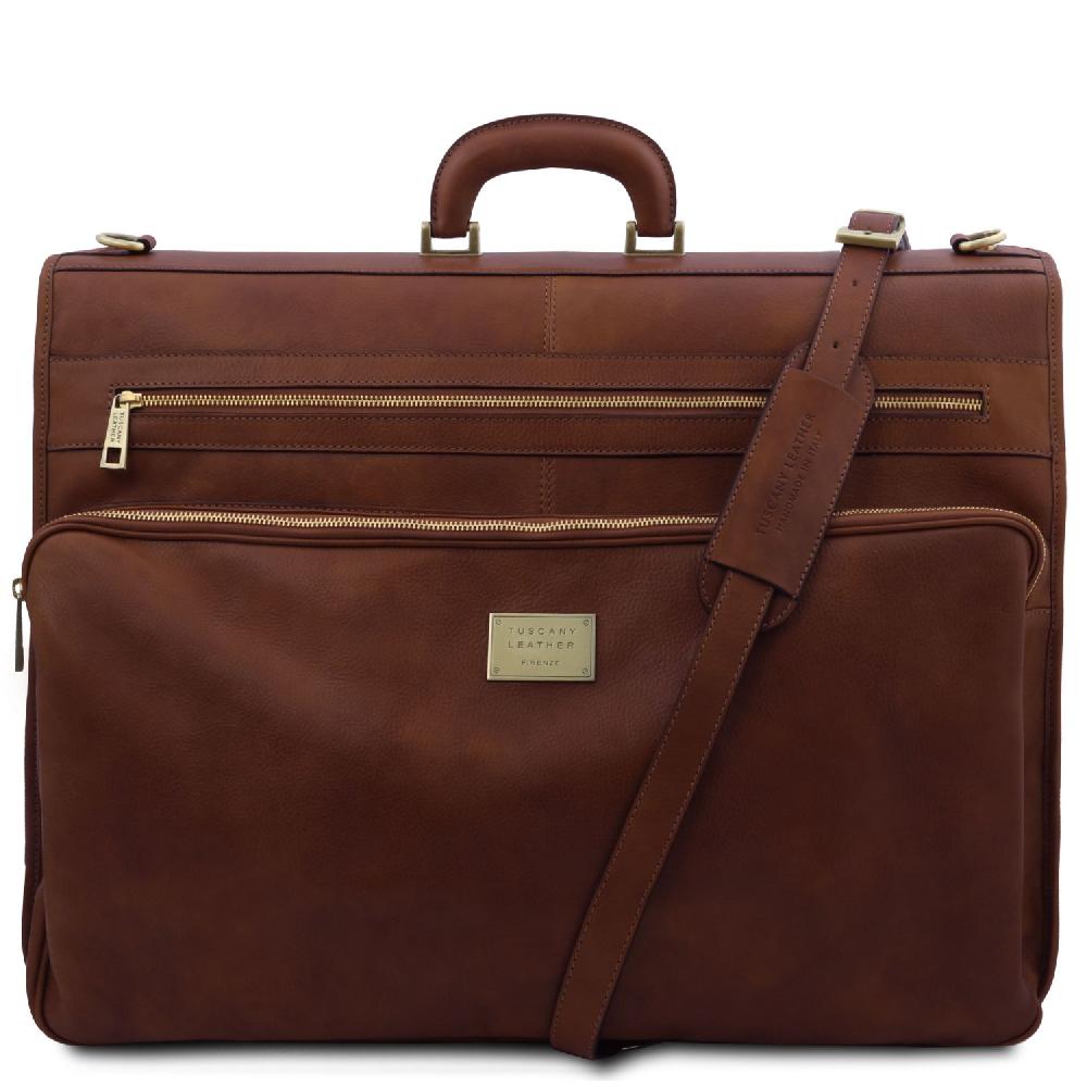 Tuscany Leather Porta Abiti in Pelle con Tascone Davanti 2025