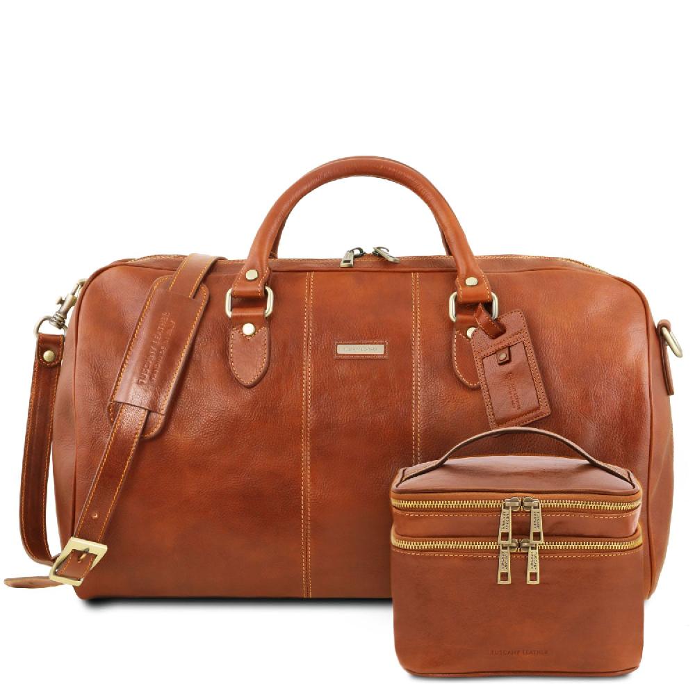 Tuscany Leather Borsone da Viaggio in Pelle e Beauty Case in Pelle Qualità Garantita