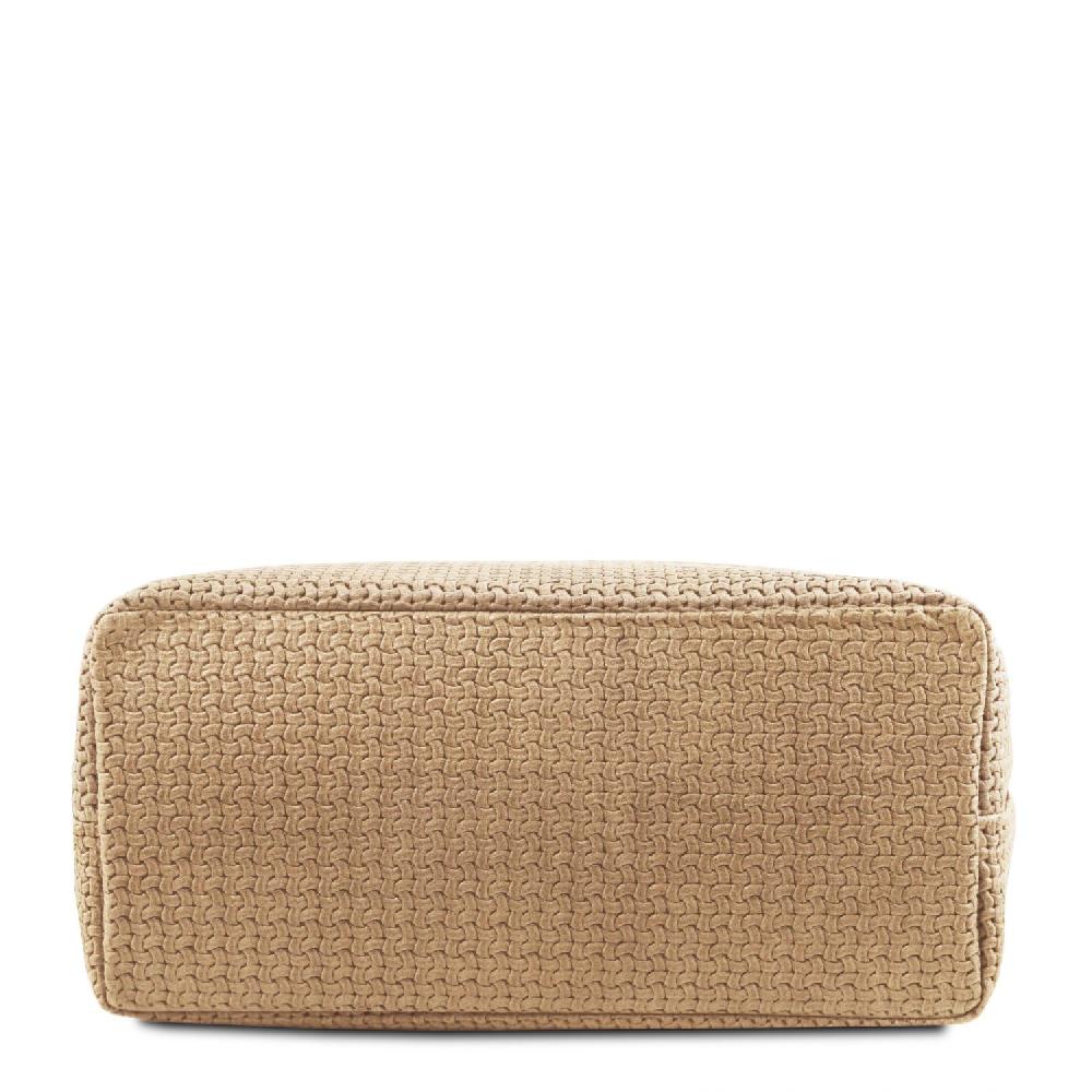 Tuscany Leather Borsa Shopping in Pelle Stampa Intrecciata Vendite Flash