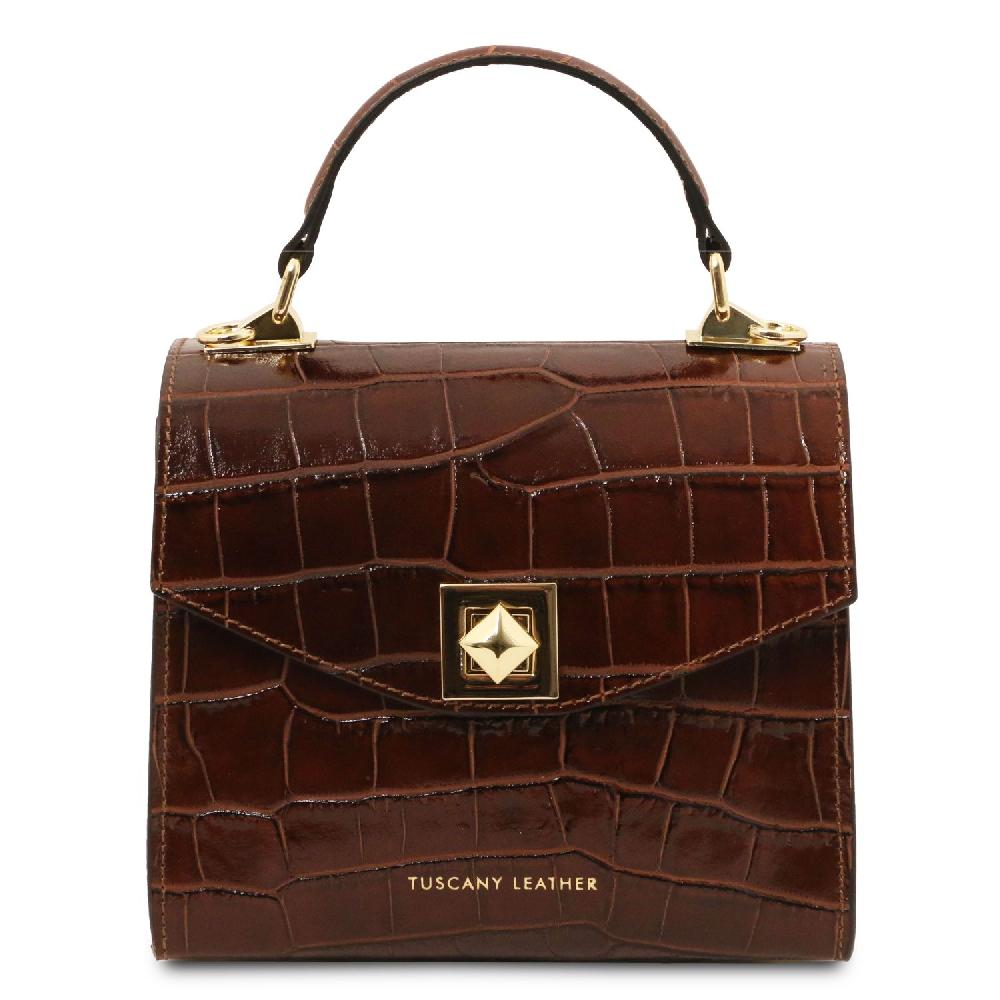 Tuscany Leather Borsa a Mano in Pelle Stampa Cocco Fornitura limitata
