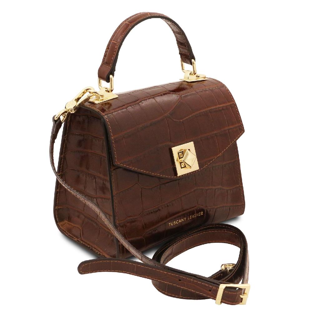 Tuscany Leather Borsa a Mano in Pelle Stampa Cocco Fornitura limitata