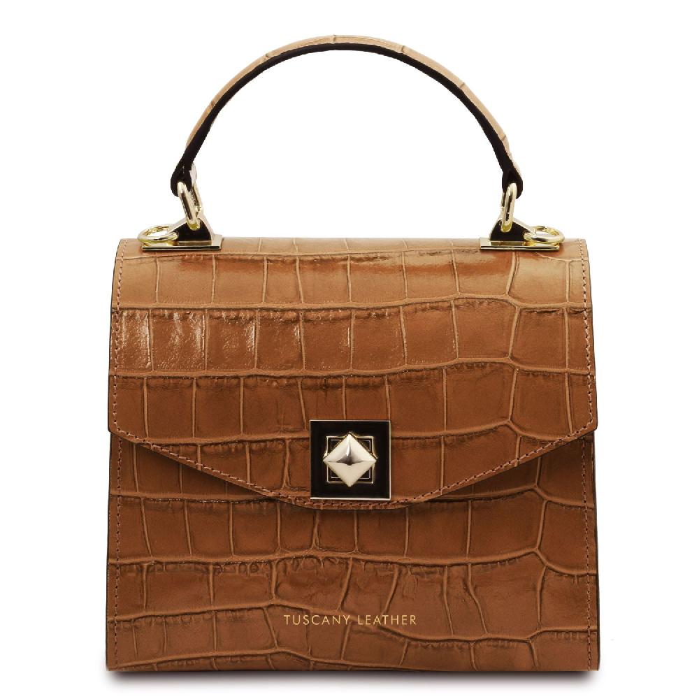 Tuscany Leather Borsa a Mano in Pelle Stampa Cocco Shopping online