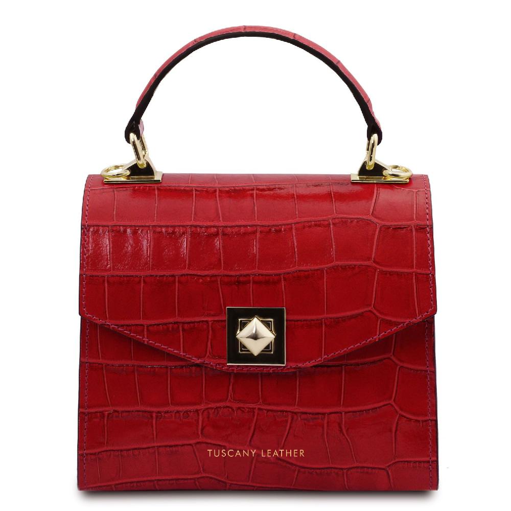 Tuscany Leather Borsa a Mano in Pelle Stampa Cocco Offerta esclusiva