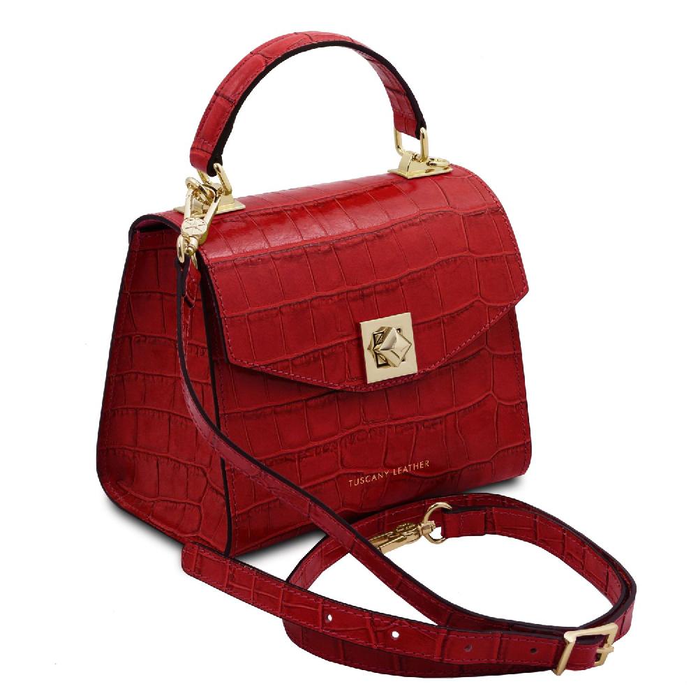 Tuscany Leather Borsa a Mano in Pelle Stampa Cocco Offerta esclusiva