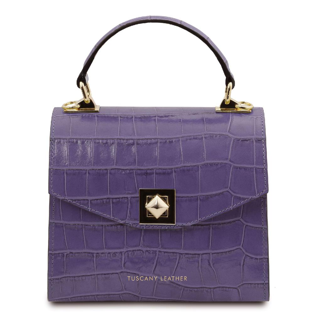 Tuscany Leather Borsa a Mano in Pelle Stampa Cocco Black Friday
