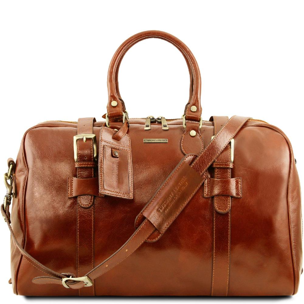 Tuscany Leather Borsone da Viaggio in Pelle con Fibbie - Misura Grande Offerte stagionali