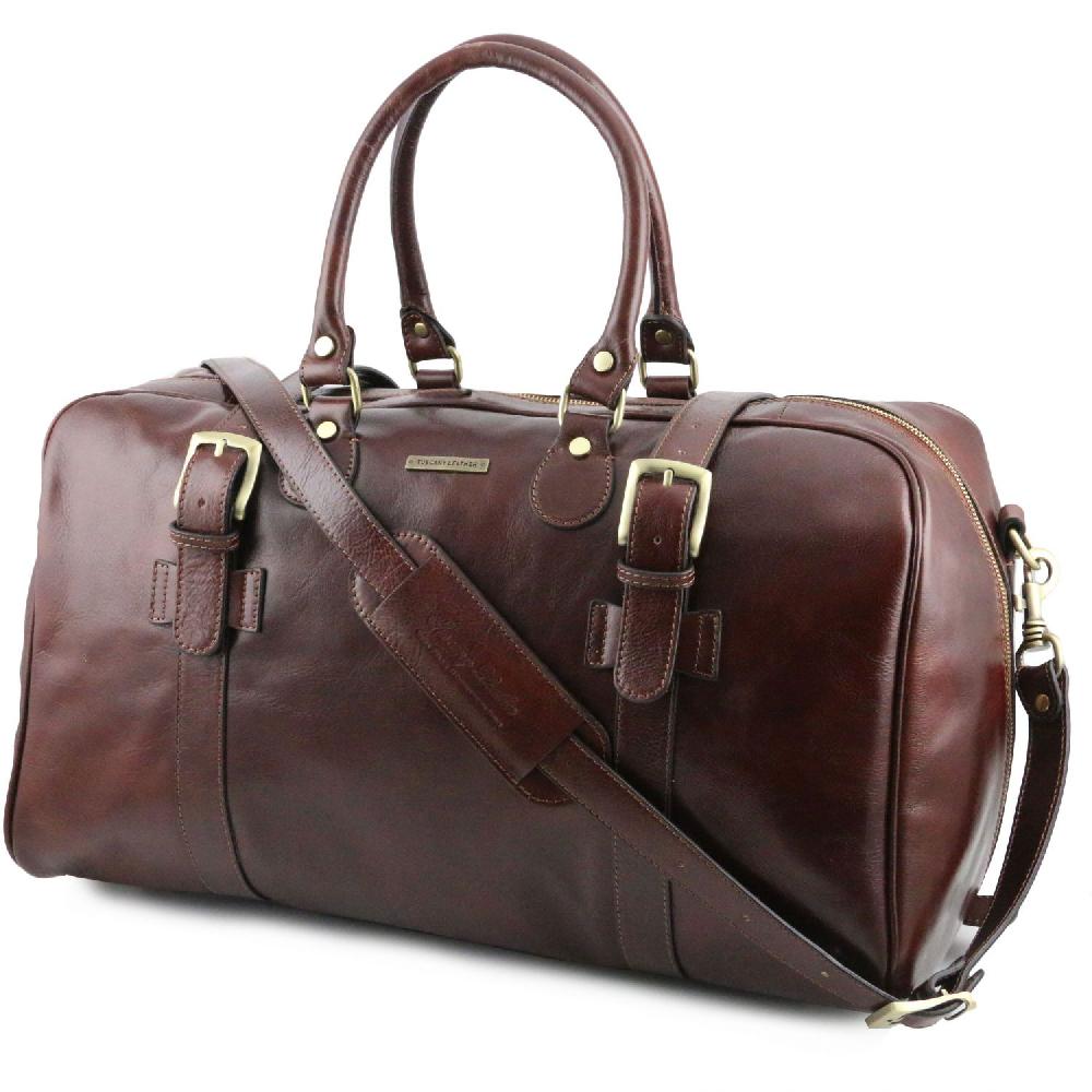 Tuscany Leather Borsone da Viaggio in Pelle con Fibbie - Misura Grande Offerte stagionali