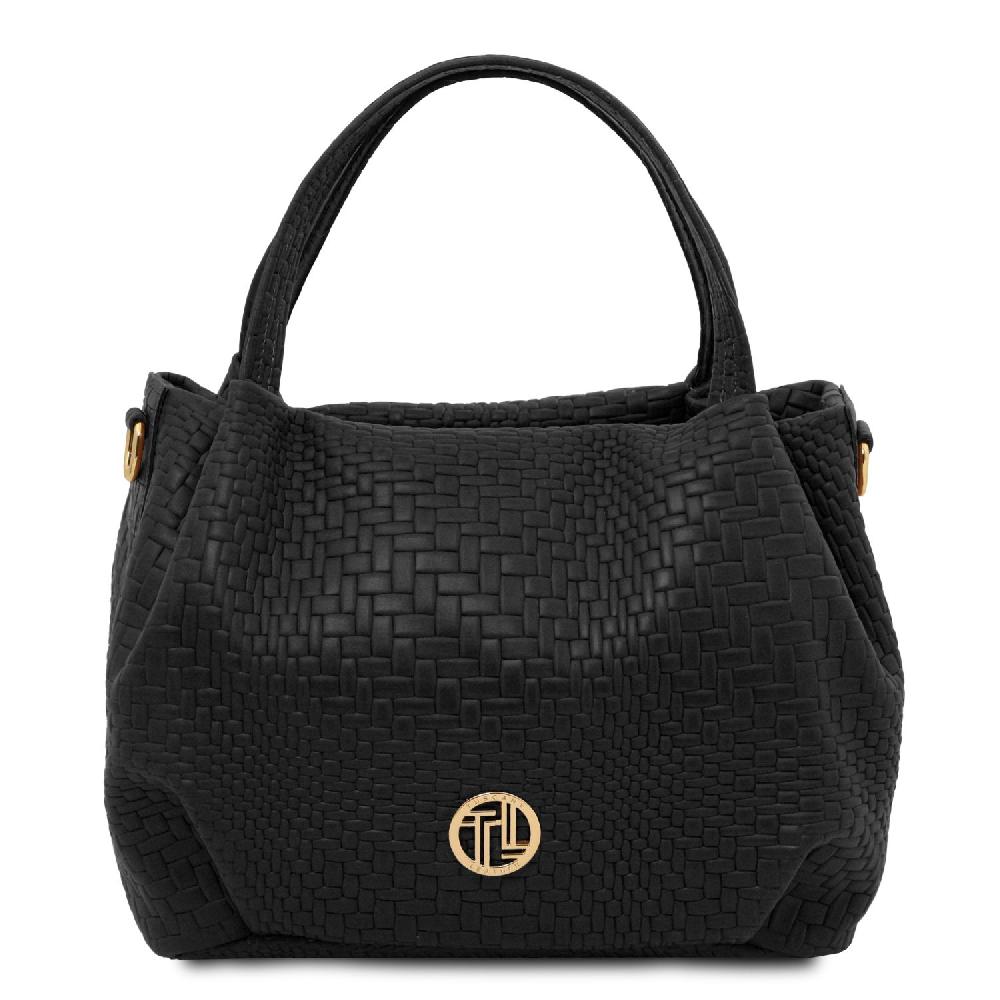 Tuscany Leather Borsa a Mano in Pelle Morbida Stampa Intrecciata Liquidazione