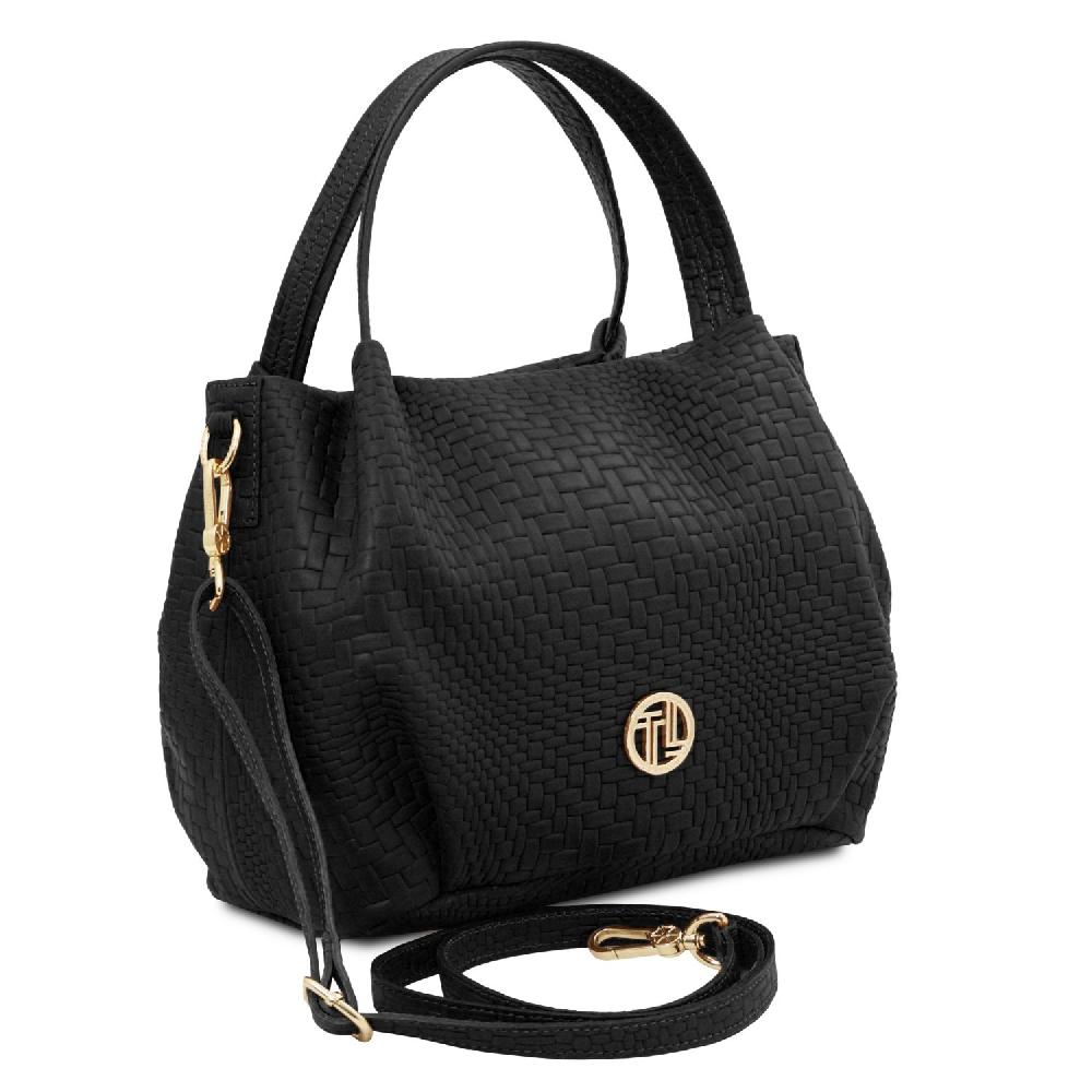 Tuscany Leather Borsa a Mano in Pelle Morbida Stampa Intrecciata Liquidazione