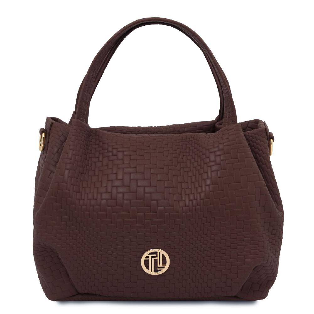 Tuscany Leather Borsa a Mano in Pelle Morbida Stampa Intrecciata Comprane uno, ottenene uno gratis