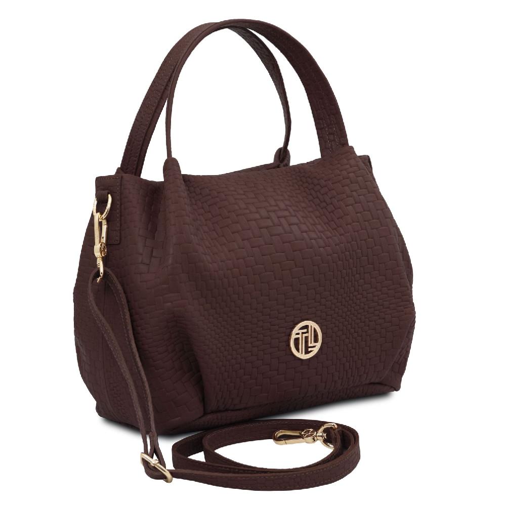 Tuscany Leather Borsa a Mano in Pelle Morbida Stampa Intrecciata Comprane uno, ottenene uno gratis