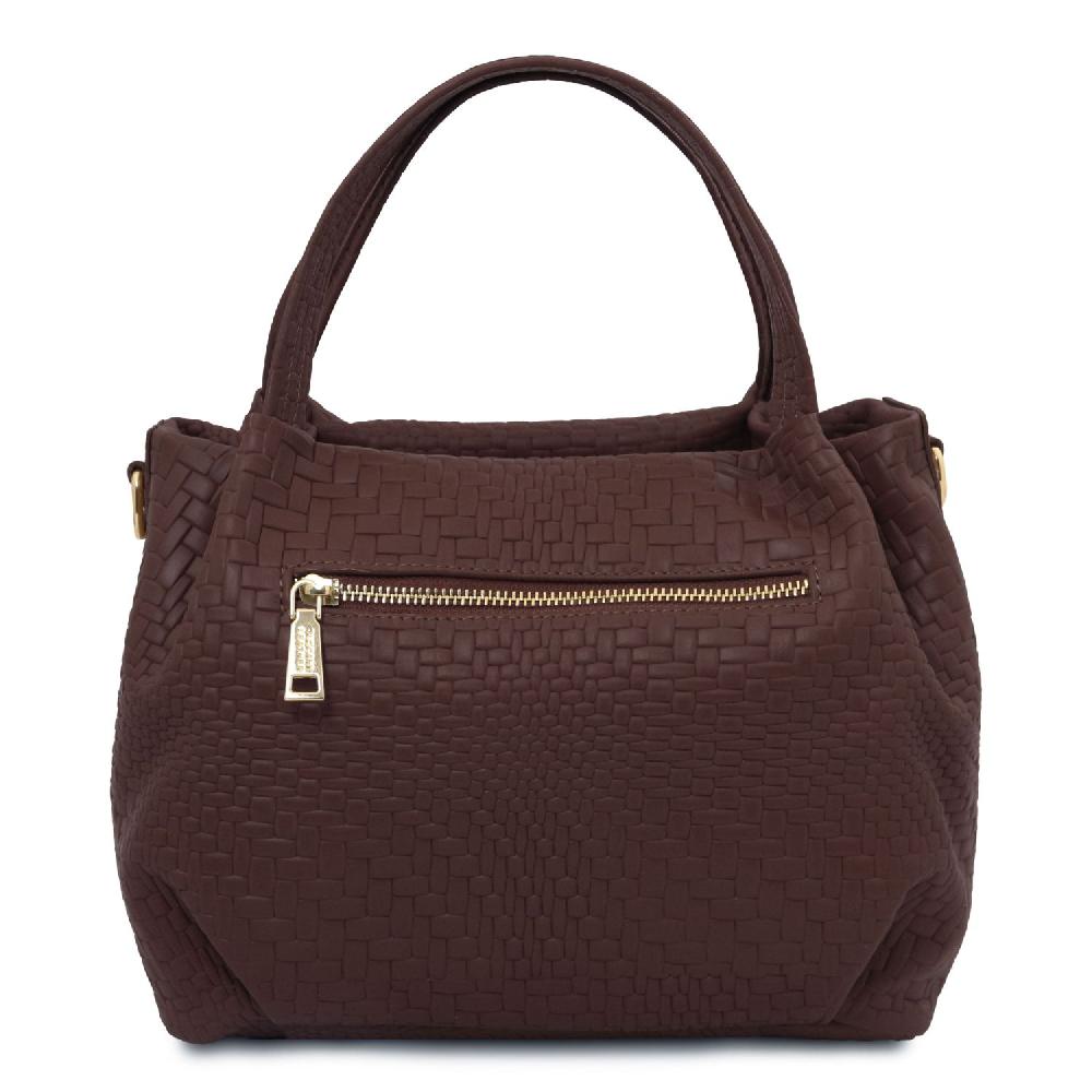 Tuscany Leather Borsa a Mano in Pelle Morbida Stampa Intrecciata Comprane uno, ottenene uno gratis