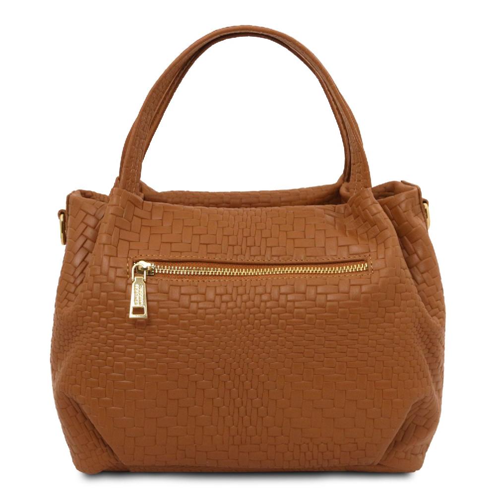 Tuscany Leather Borsa a Mano in Pelle Morbida Stampa Intrecciata Offerte giornaliere