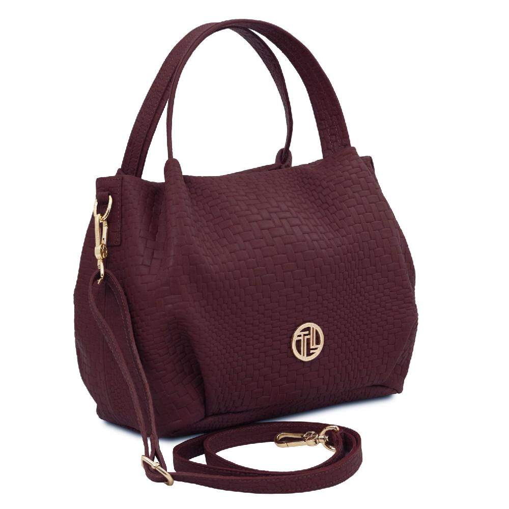Tuscany Leather Borsa a Mano in Pelle Morbida Stampa Intrecciata Offerte speciali