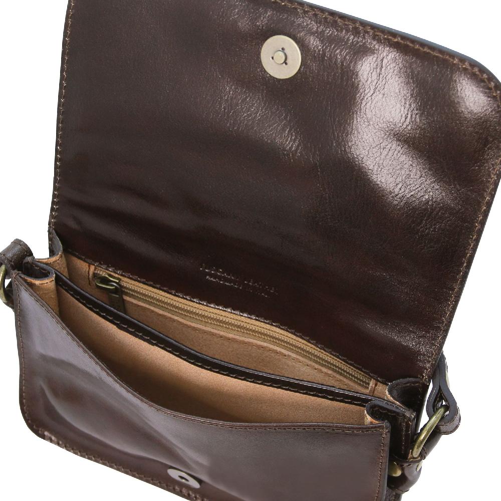 Tuscany Leather Tracollina in Pelle con Pattella 50% di sconto con spedizione gratuita