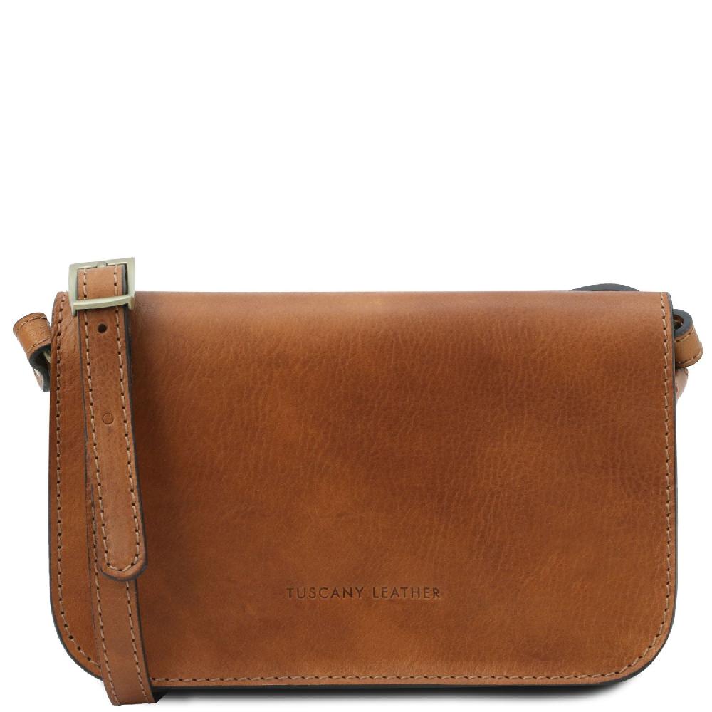 Tuscany Leather Tracollina in Pelle con Pattella Officina