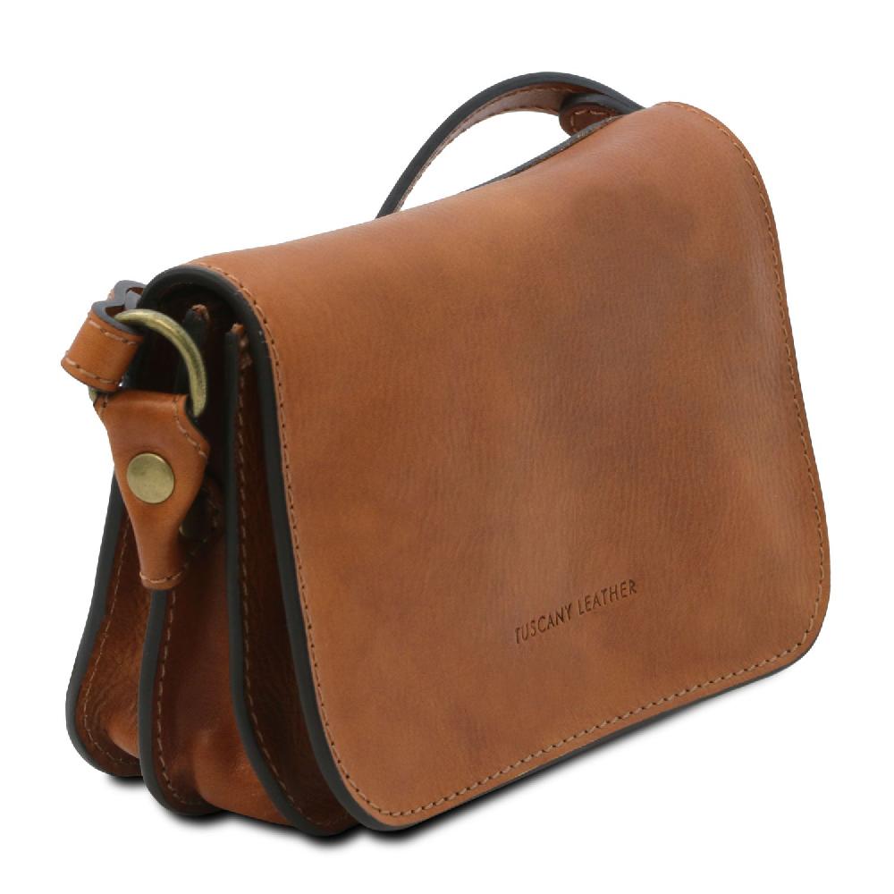 Tuscany Leather Tracollina in Pelle con Pattella Officina