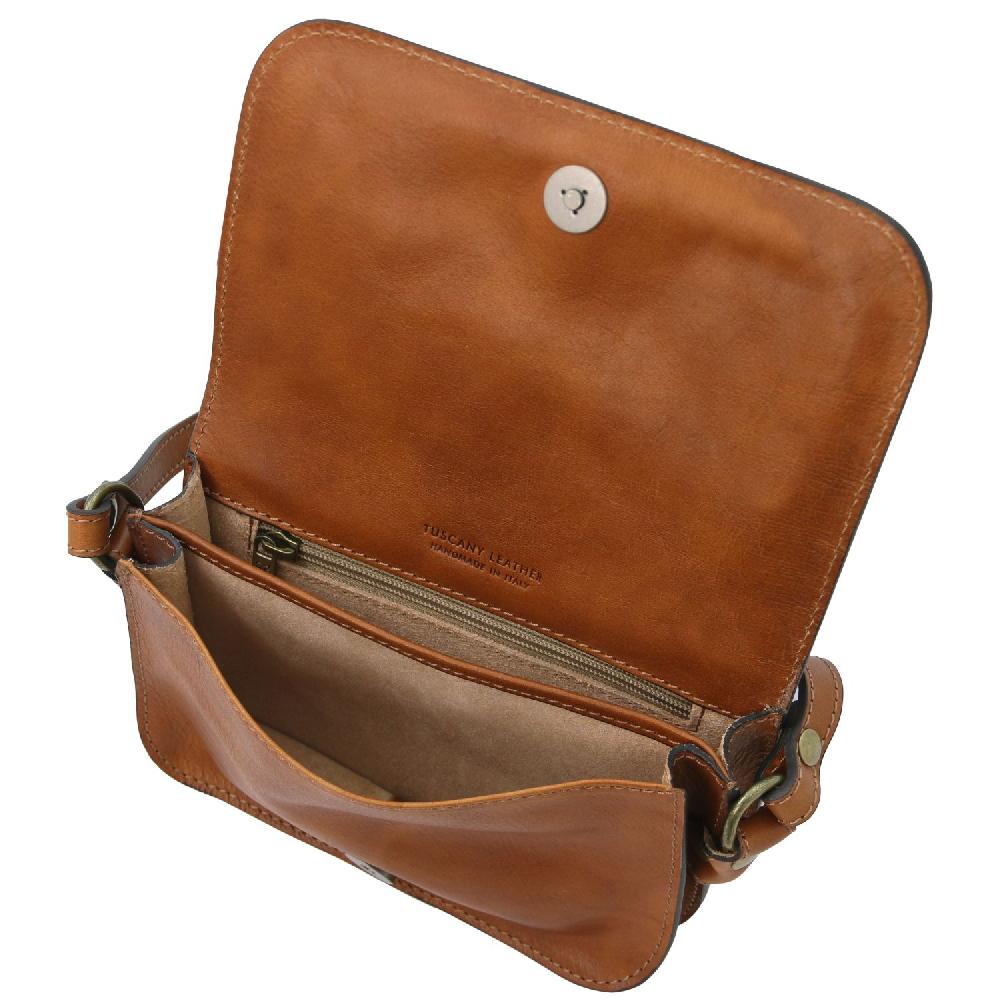 Tuscany Leather Tracollina in Pelle con Pattella Officina