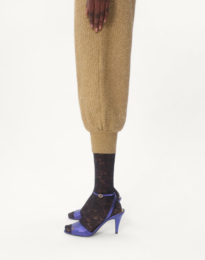 Valentino Handbags Pantaloni Di Maglia In Lurex per Donna in Oro | Valentino IT Vendite Flash