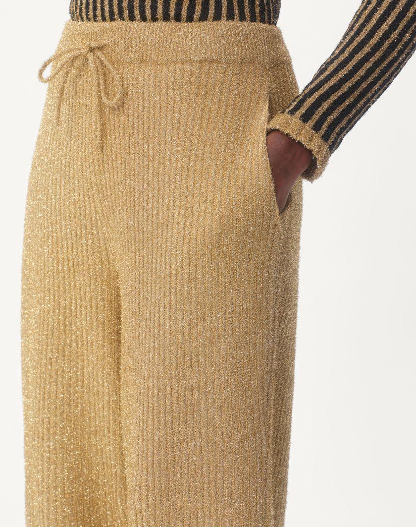 Valentino Handbags Pantaloni Di Maglia In Lurex per Donna in Oro | Valentino IT Vendite Flash