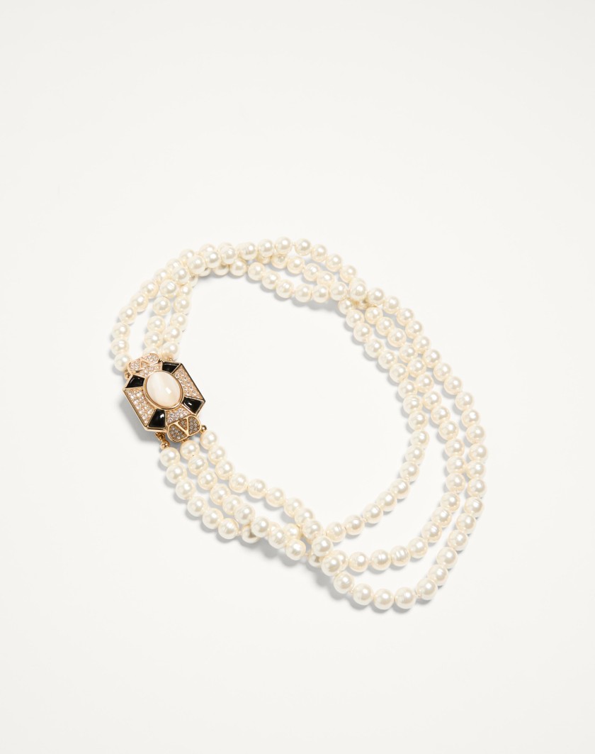 Valentino Handbags Collana Pas Plus In Metallo Smalto Resina Perle E Cristalli Swarovski® per Donna in Multicolor | Valentino IT 2025