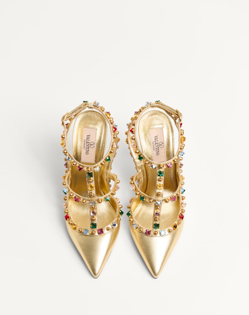 Valentino Handbags Décolleté Rockstud In Nappa Laminata Con Cabochon E Cristalli 100mm per Donna in Multicolor | Valentino IT Promozione