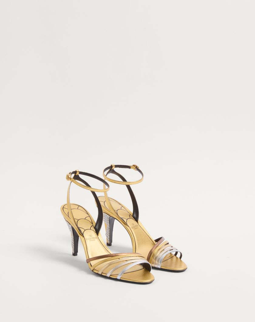 Valentino Handbags Sandalo Ladycrush In Nappa Laminata Con Cristalli 85mm per Donna in Multicolor | Valentino IT Soddisfazione Garantita