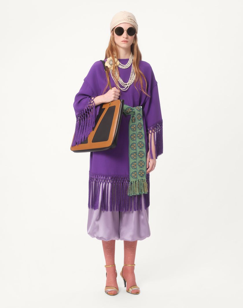 Valentino Handbags Abito In Cady Couture per Donna in Violet | Valentino IT Negozi Online