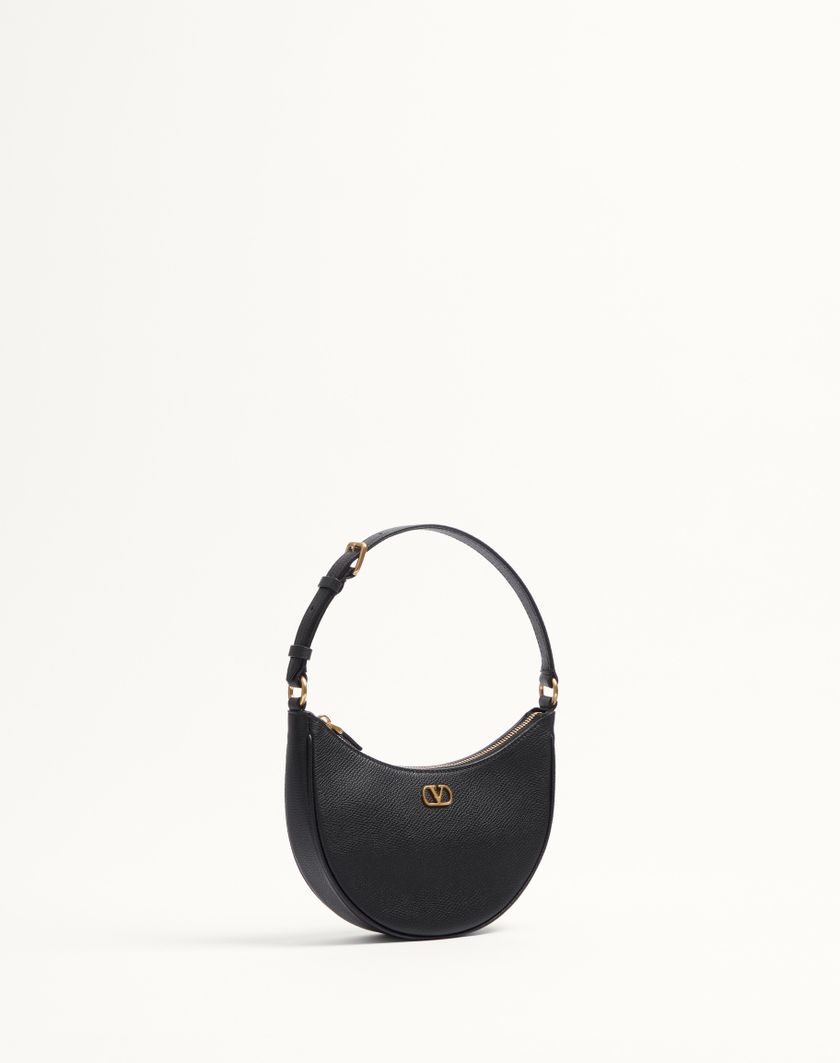 Valentino Handbags Mini Borsa Hobo Vlogo Signature In Vitello Granato per Donna in Nero | Valentino IT Consegna Veloce