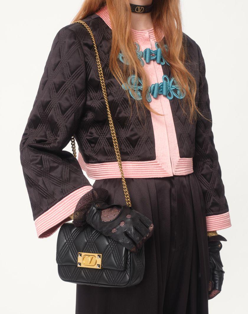 Valentino Handbags Giacca In Doppia Duchesse per Donna in Nero/rosa | Valentino IT Sottocosto