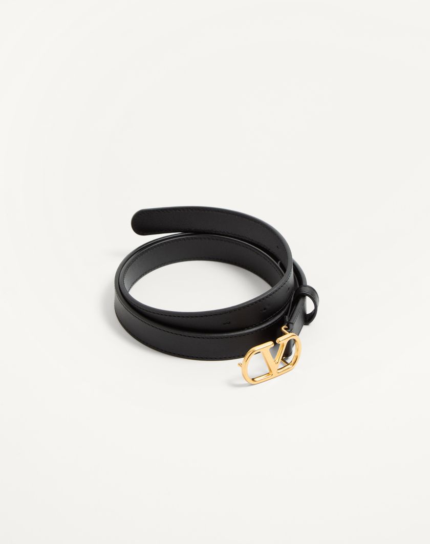 Valentino Handbags Cintura Vlogo Signature In Vitello Lucido 20 Mm per Donna in Avorio | Valentino IT Offerta