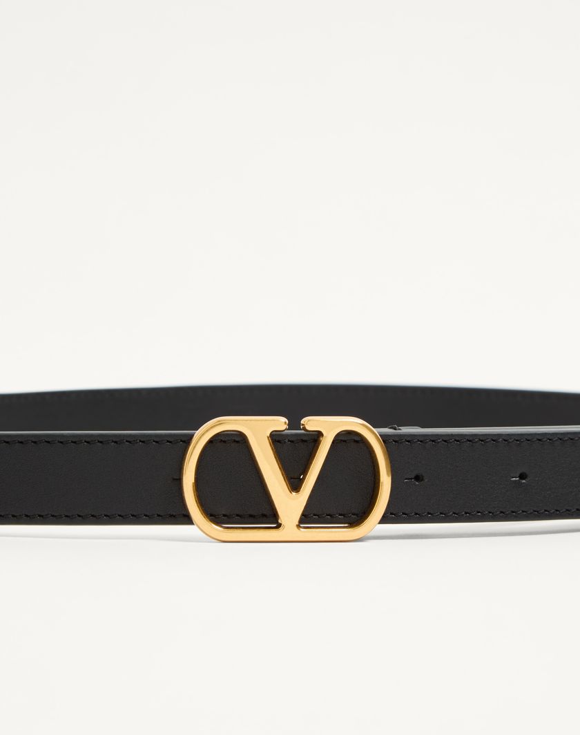 Valentino Handbags Cintura Vlogo Signature In Vitello Lucido 20 Mm per Donna in Avorio | Valentino IT Offerta