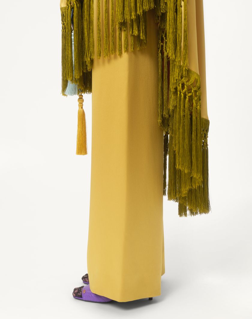 Valentino Handbags Pantaloni In Doppia Duchesse per Donna in Oro | Valentino IT In Vendita
