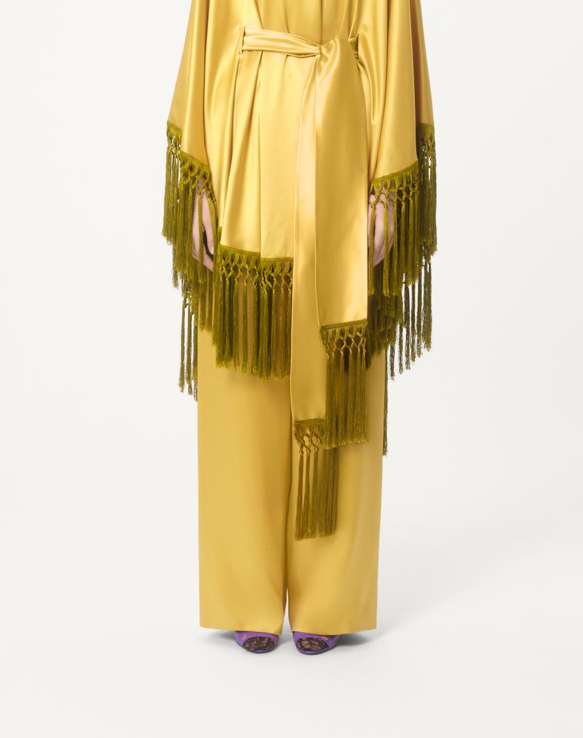 Valentino Handbags Pantaloni In Doppia Duchesse per Donna in Oro | Valentino IT In Vendita
