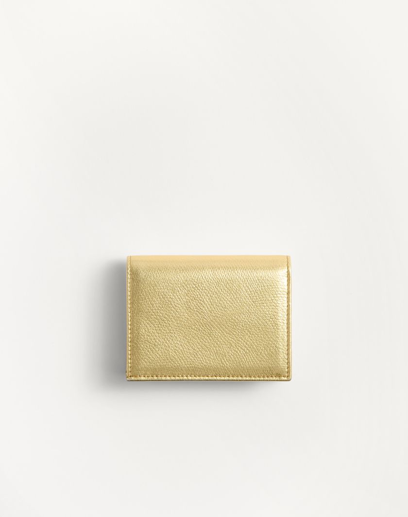 Valentino Handbags Portafoglio Vlogo Signature In Vitello Granato Laminato per Donna in Antique Brass | Valentino IT Saldi