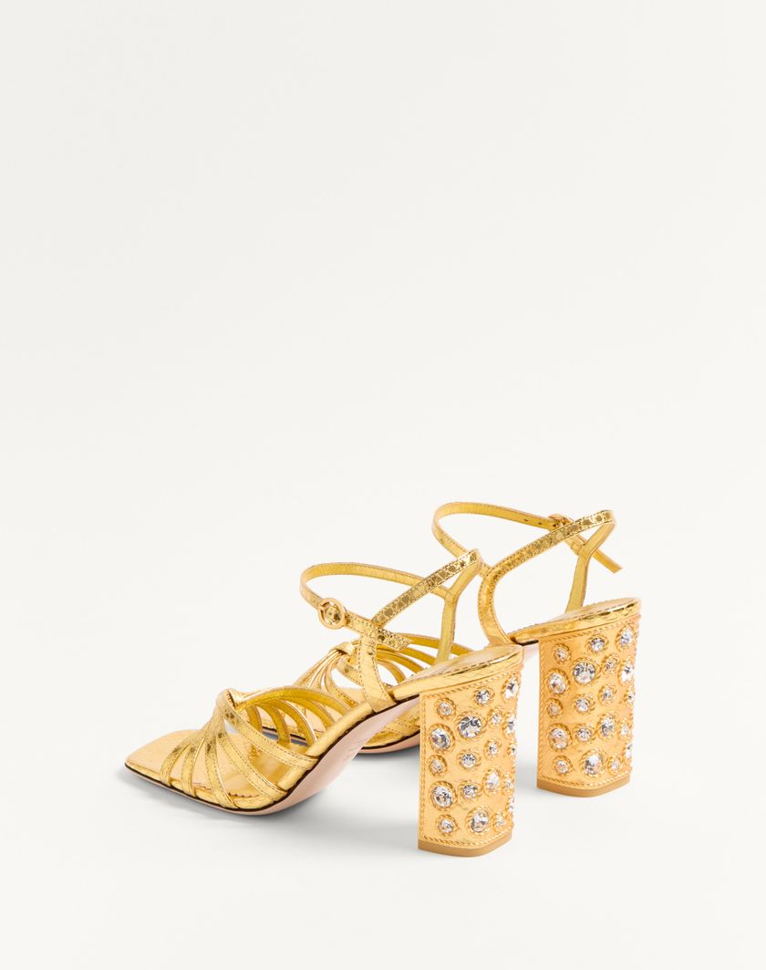 Valentino Handbags Sandalo Preshoes In Ayers Laminato Con Cristalli 90mm per Donna in Oro/crystal | Valentino IT Hotsell