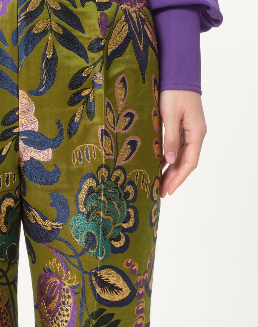 Valentino Handbags Pantaloni In Apres L'hiver Jacquard Floreale Lurex per Donna in Multicolor | Valentino IT Vendite Flash