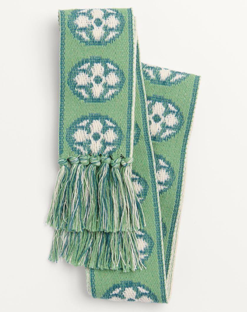 Valentino Handbags Sciarpa Antibes In Cotone Con Frange per Uomo in Avorio/blu/verde Acqua | Valentino IT 2025