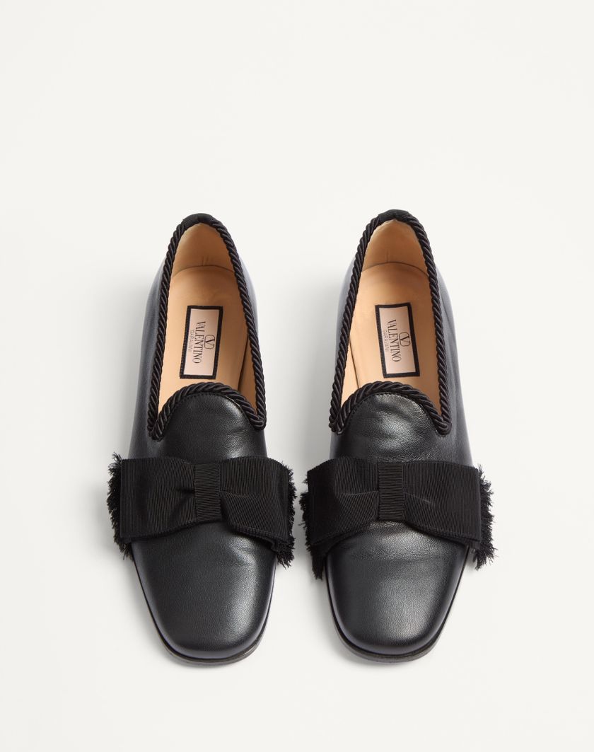 Valentino Handbags Mocassino Bowow In Pelle per Uomo in Nero | Valentino IT Italy