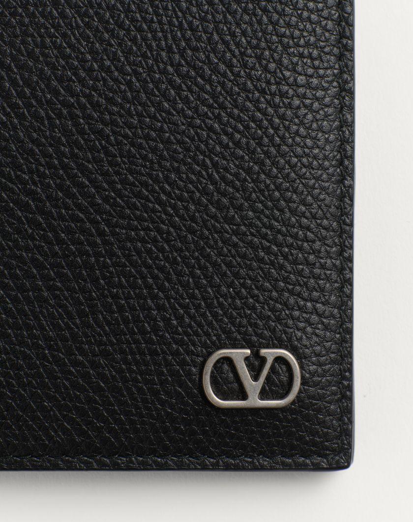 Valentino Handbags Portafoglio Vlogo Signature In Vitello Granato per Uomo in Nero | Valentino IT 2025