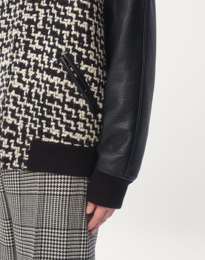 Valentino Handbags Bomber In Tweed Di Lana Con Patch Chez Valentino per Uomo in Avorio/nero | Valentino IT Qualità
