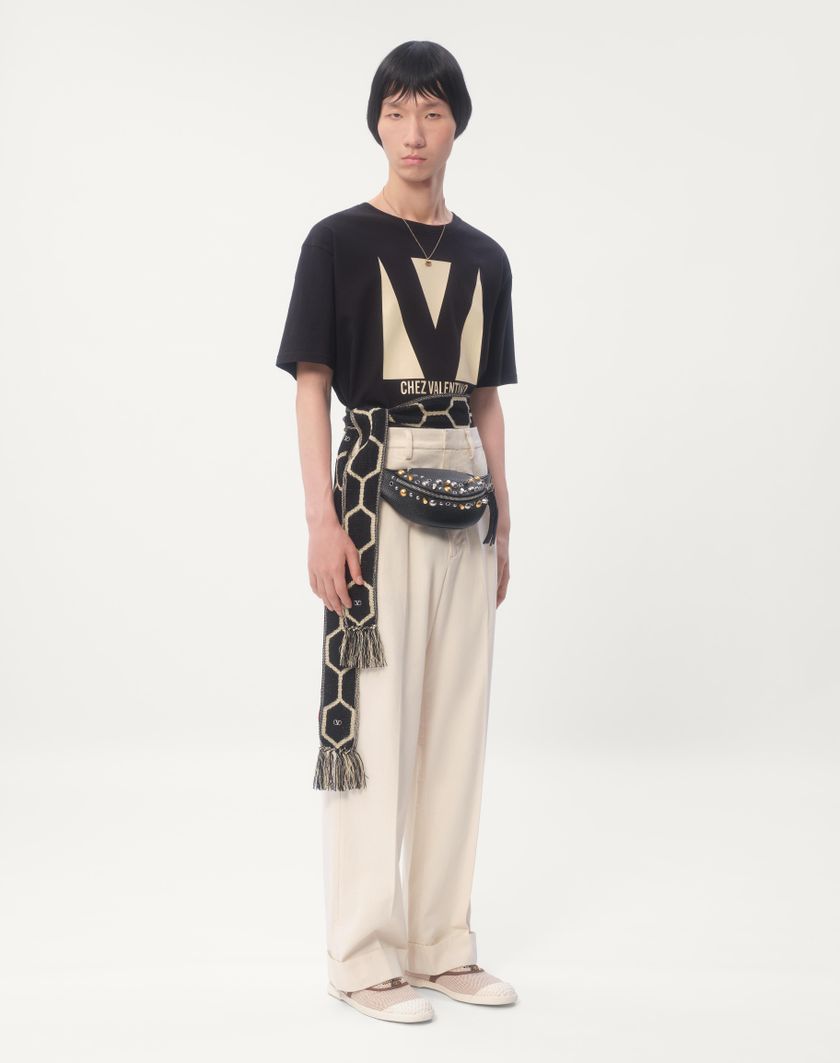 Valentino Handbags T-shirt In Cotone Con Stampa Chez Valentino per Uomo in Rosso | Valentino IT Vendita