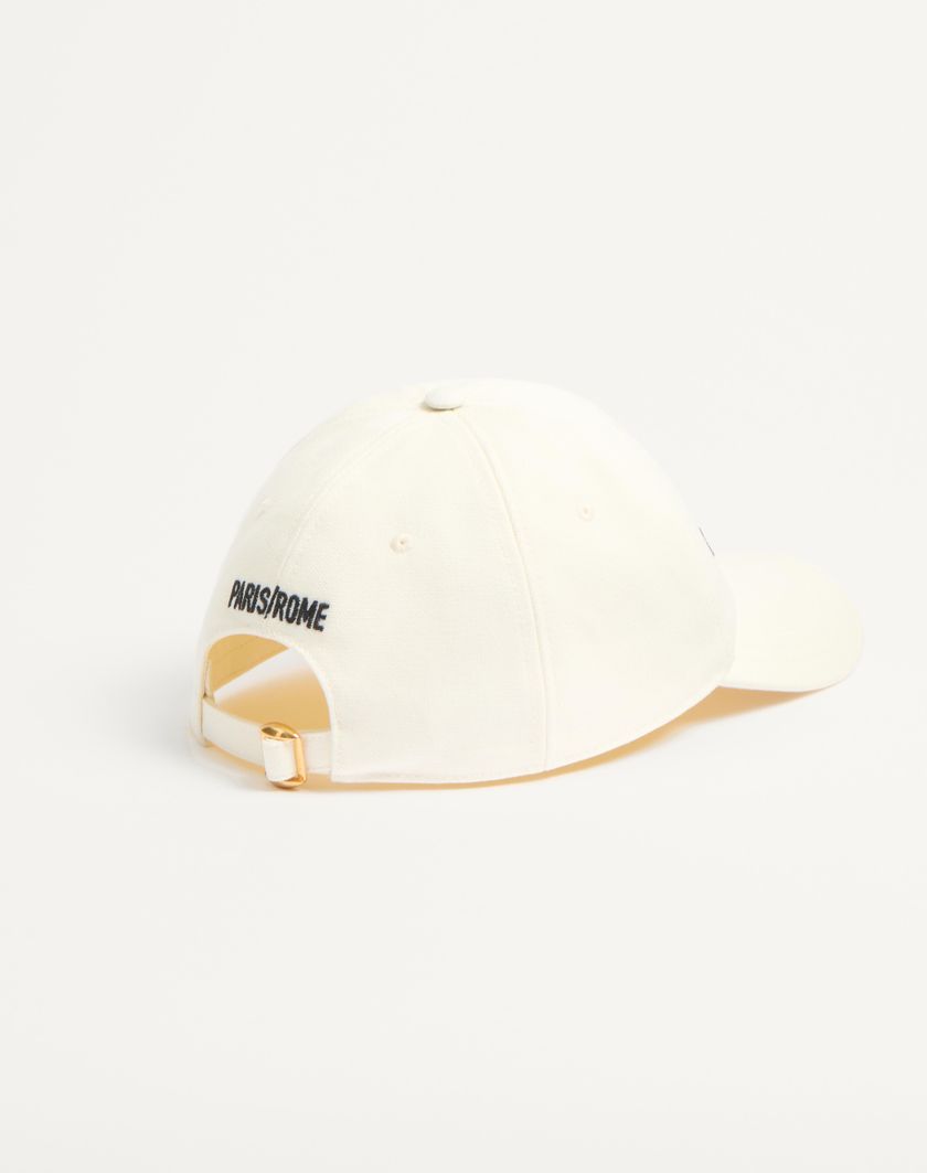 Valentino Handbags Baseball Cap Chez Valentino In Cotone Con Ricamo per Uomo in Avorio/nero | Valentino IT Offerta