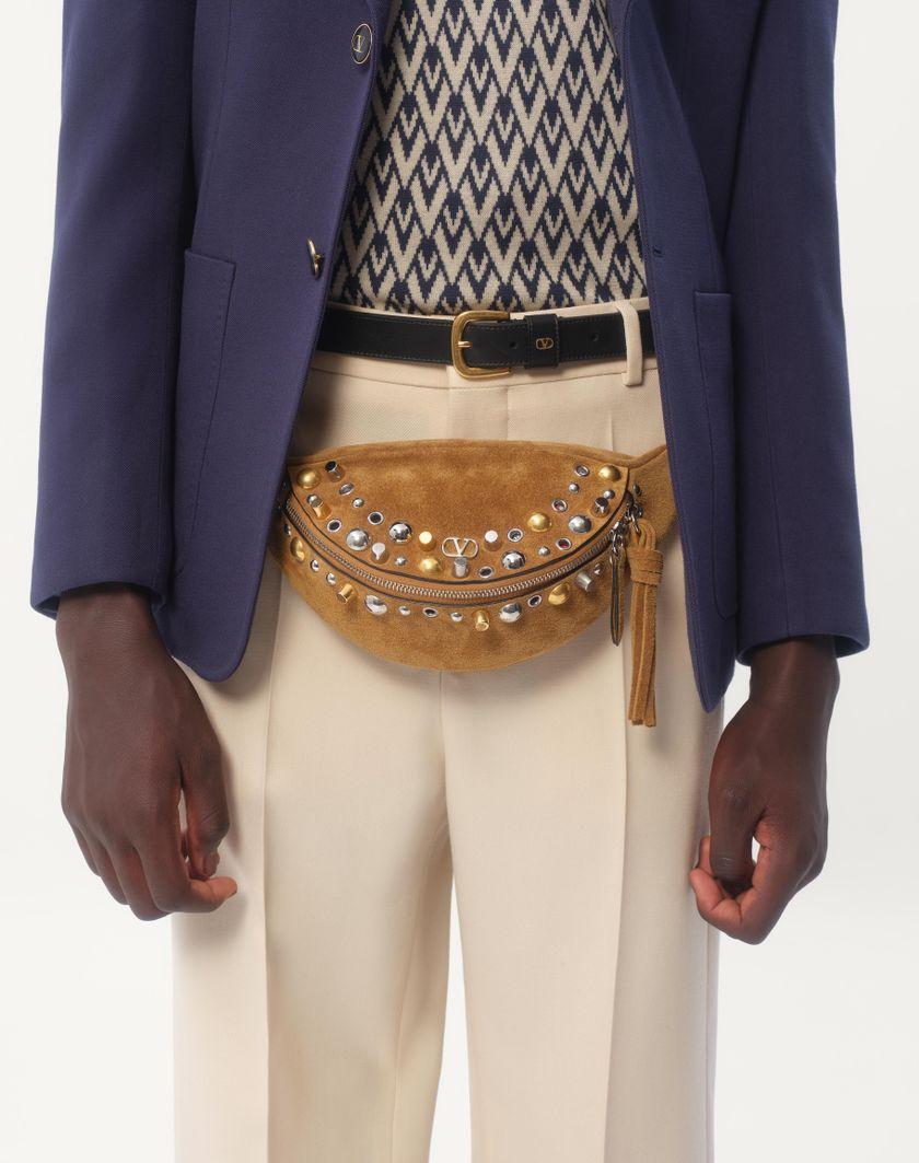 Valentino Handbags Giacca Monopetto In Gabardina Di Lana per Uomo in Indaco | Valentino IT Outlet