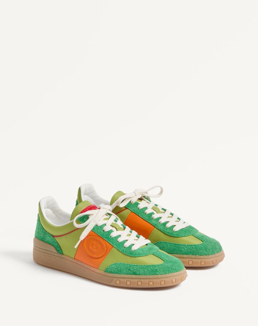Valentino Handbags Sneaker Low Top Upvillage In Crosta E Nylon per Uomo in Green Briar/chartreuse/pumpkin/corallo | Valentino IT Hotsell